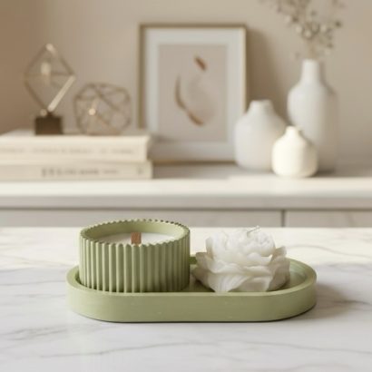 3pcs Candle Set - Green